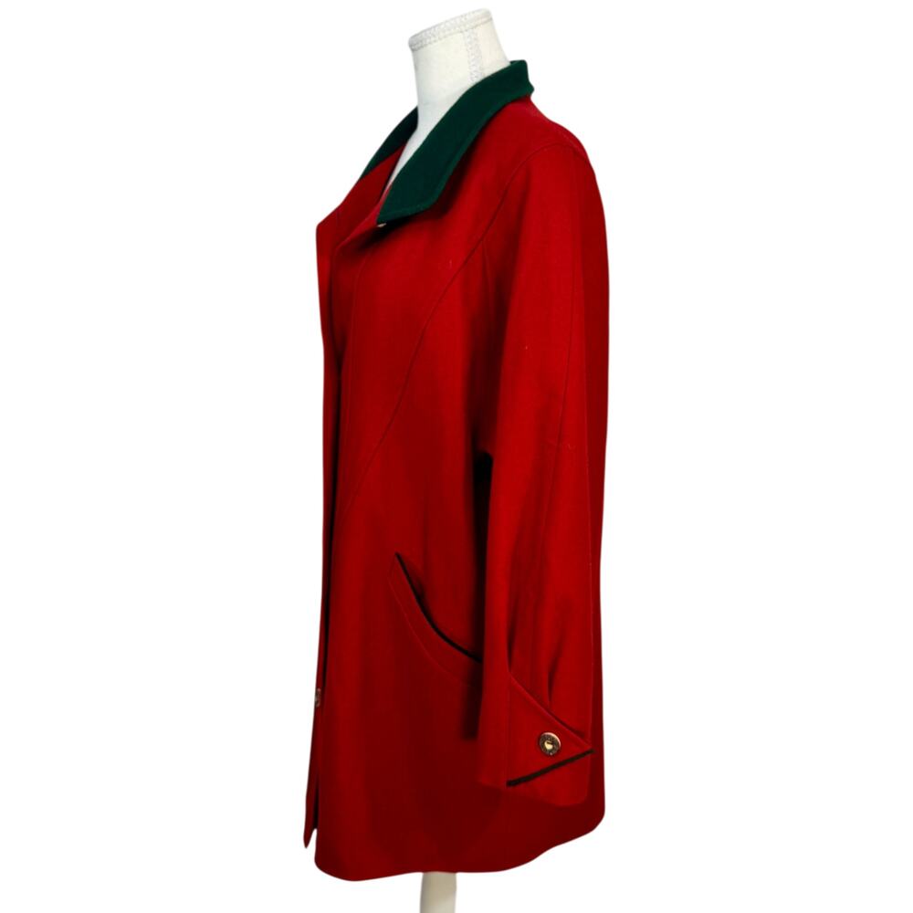 Original VTG Keil Loden München Red Virgin Wool Coat 38 Alpine Bavarian German - Picture 4 of 16